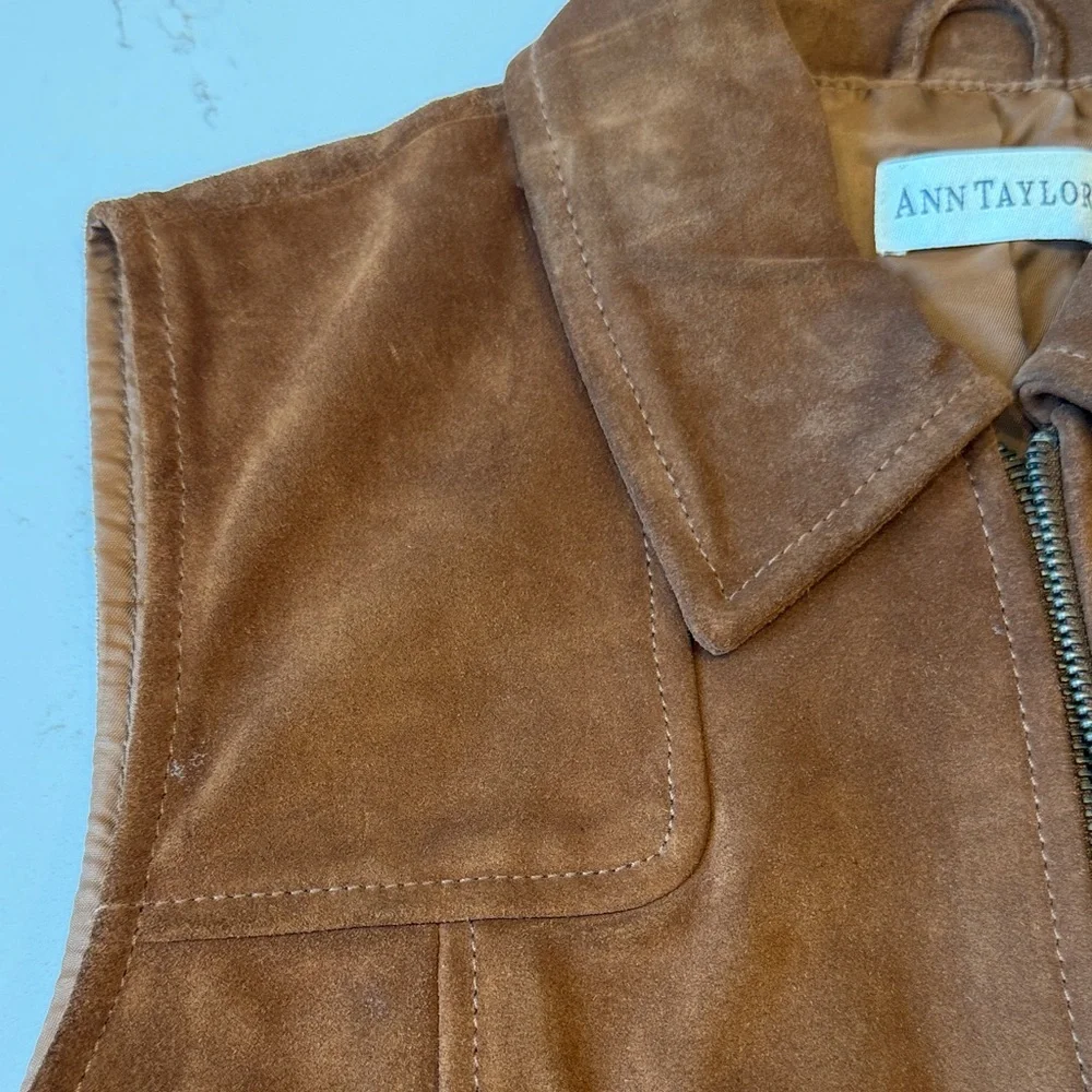 Ann Taylor Dark Brown Suede Vest - Picture 3 of 8